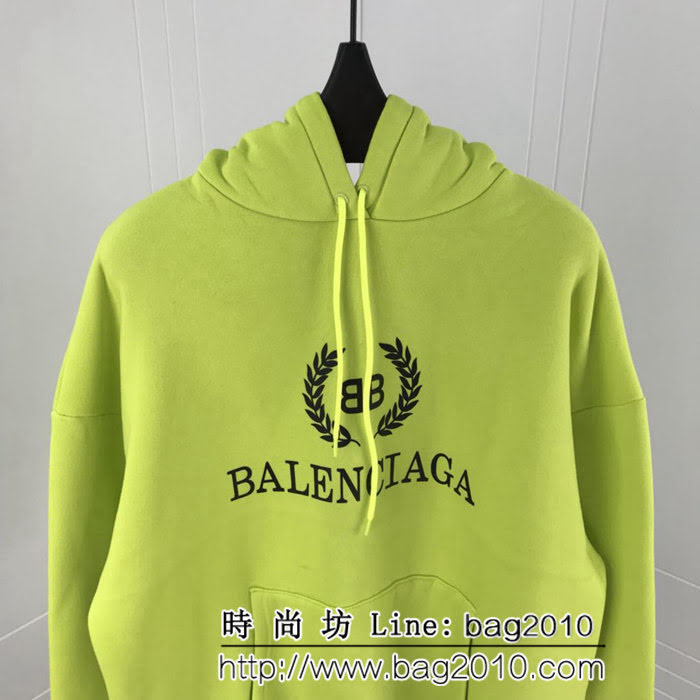 BALENCIAGA巴黎世家 18ss秋冬新款 螢光綠麥穗連帽衛衣 定制韓國毛圈布 內裏抓絨 原版複刻 原版os超大版型 ydi2470